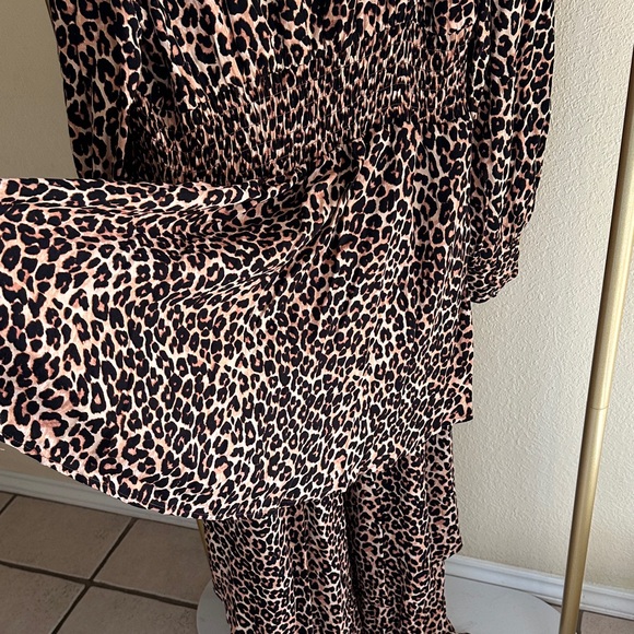 Tiered Ruffle Leopard Print High/Low Maxi Dress - Picture 7 of 9